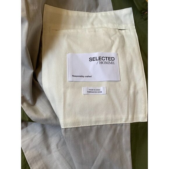 BNWOT Selected Homme Mens Button Green Shirt "Hybrid Blazer" Jacket New - Picture 6 of 8